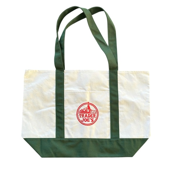 Trader Joe'S Handbags - Trader Joe's Green and White Tote Bag